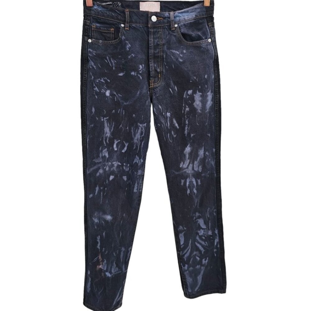 Revice Womens 29 Black Tie Dye Buttonfly High Rise Jeans